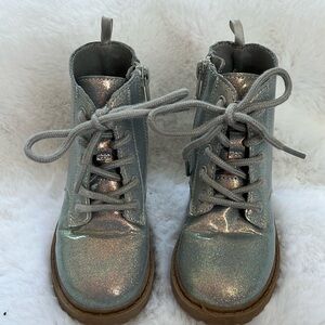 Shiny Faux-Leather Side-Zip Combat Boots for Toddler Girls | Old Navy | Size 9